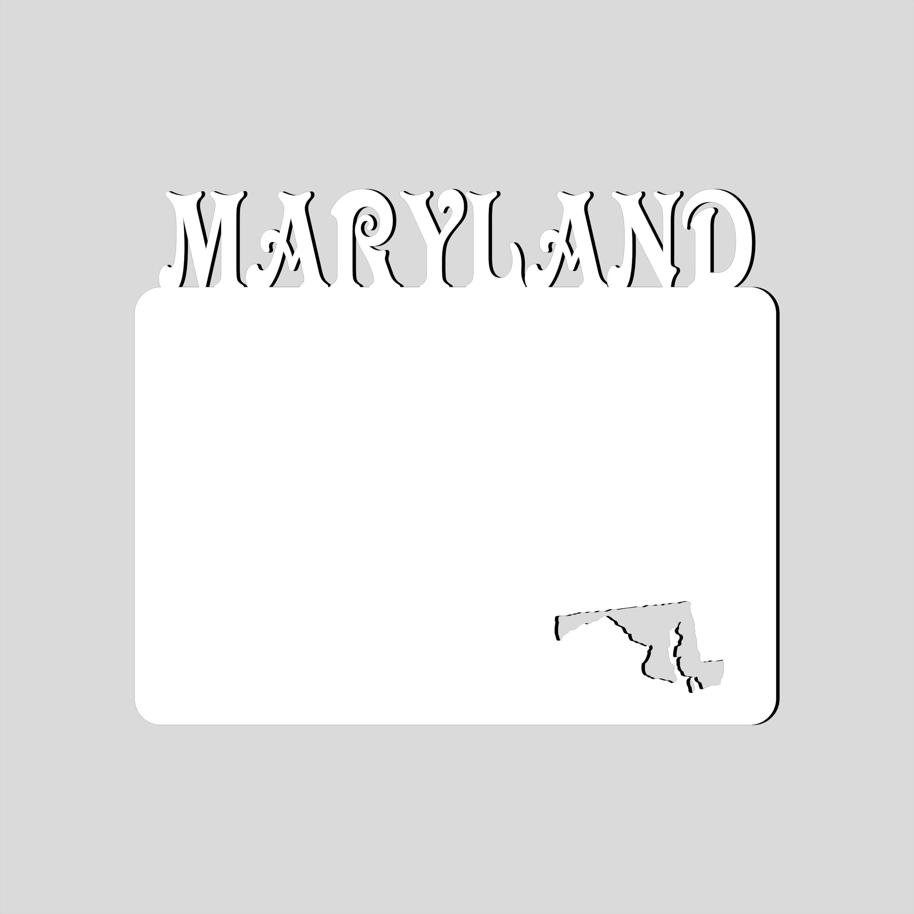 MARYLAND STATE LANDSCAPE Layout Sublimation Blanks Picture Frame Photo MDF UNISUB