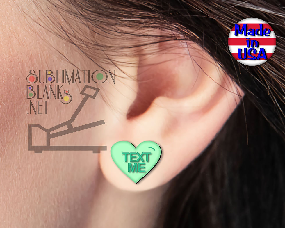 Thumbnail: HEART Earrings Studs SUBLIMATION Blanks Valentines Day Conversation Hearts