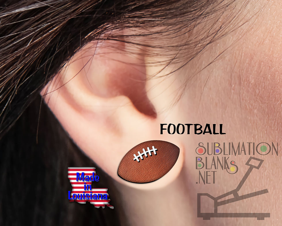 STUD FOOTBALL Sublimation Blanks Wholesale Earring Team Gear Spirit Football Mom