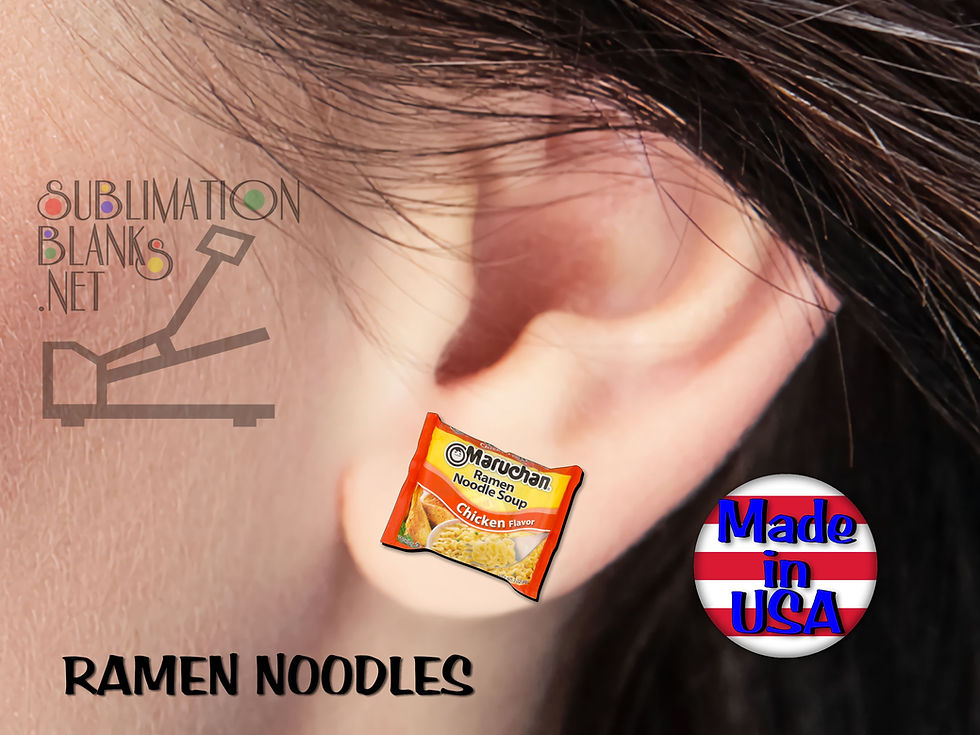 Thumbnail: SINGLE SIDED RAMEN NOODLES Dangle Earrings Sublimation Blanks Earrings