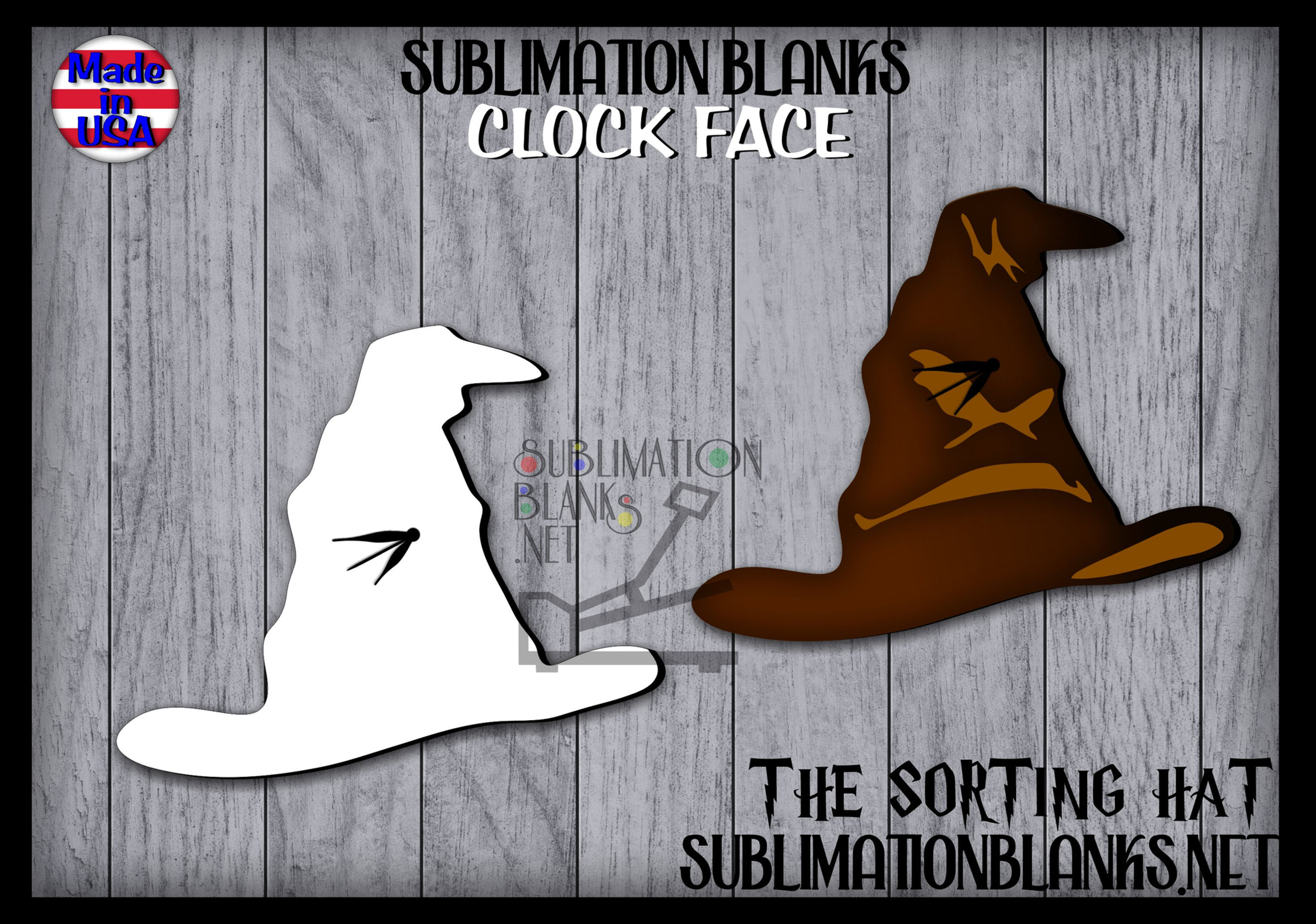 HARRY POTTER SORTING HAT CLOCK FACE Sublimation Blanks Witch Wizard Hat