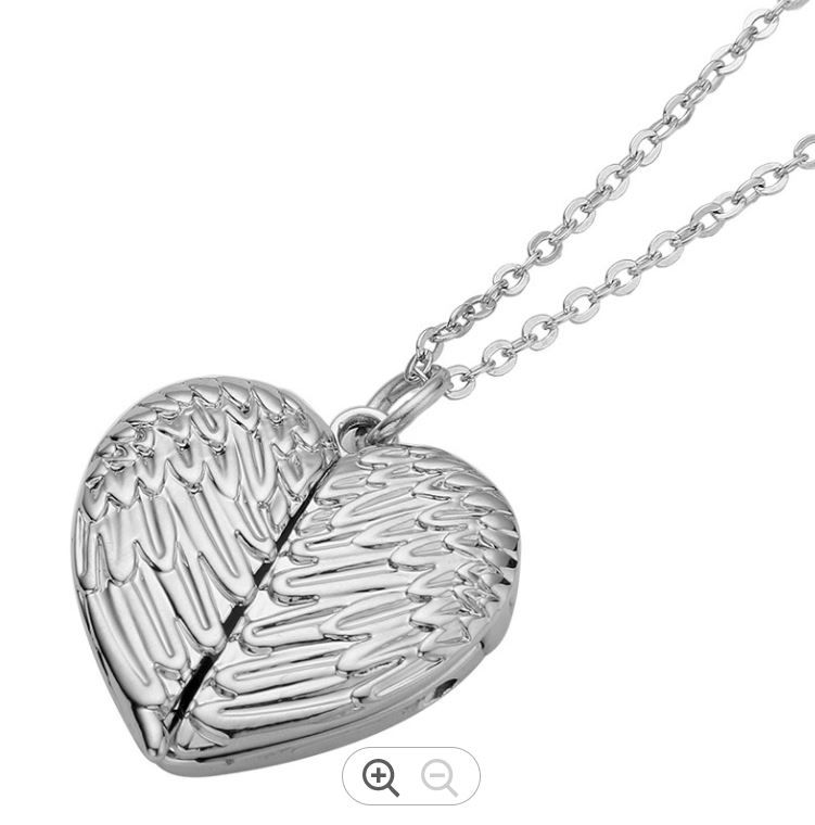 Thumbnail: PREORDER: Sublimation Blanks Gift Angel Wing Heart Necklaces for Women Alloy