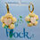 Thumbnail: Yellow & pink reversible earrings with Liberty silk and gold huggie hoop