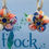 Thumbnail: Blue and orange reversible earrings with white flower, Liberty silk &gold huggie