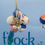 Thumbnail: Blue and orange reversible earrings with white flower, Liberty silk &gold huggie
