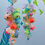 Thumbnail: Turquoise and pearl post multicolour glass flower, Liberty silk & pearl earrings