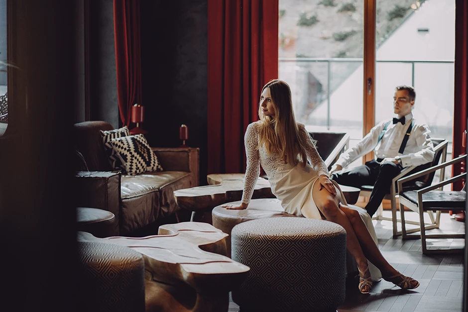 Sesja ślubna w hotelu, pomysł na sesję ślubną, sesja ślubna Zakopane, Nosalowy Park Hotel & Spa, sesja ślubna w wnętrzu