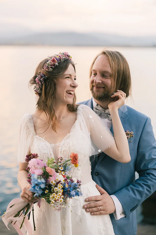 Ślub plenerowy z widokiem na jezioro śląsk, fotograf i kamerzysta