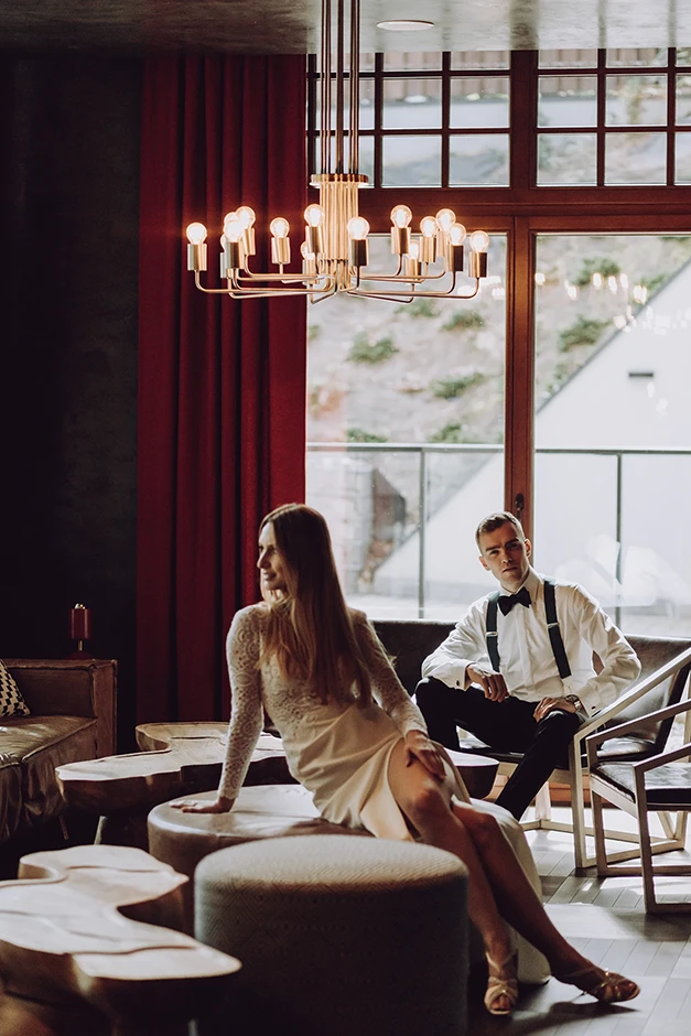 Sesja ślubna w hotelu, pomysł na sesję ślubną, sesja ślubna Zakopane, Nosalowy Park Hotel & Spa, sesja ślubna w wnętrzu