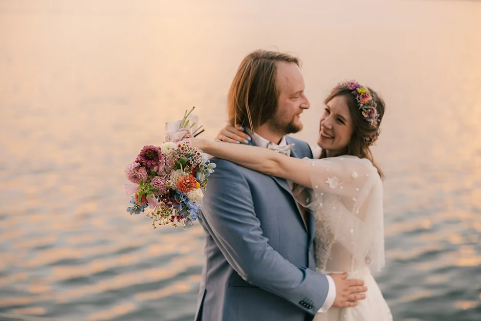 Ślub plenerowy z widokiem na jezioro śląsk, fotograf i kamerzysta