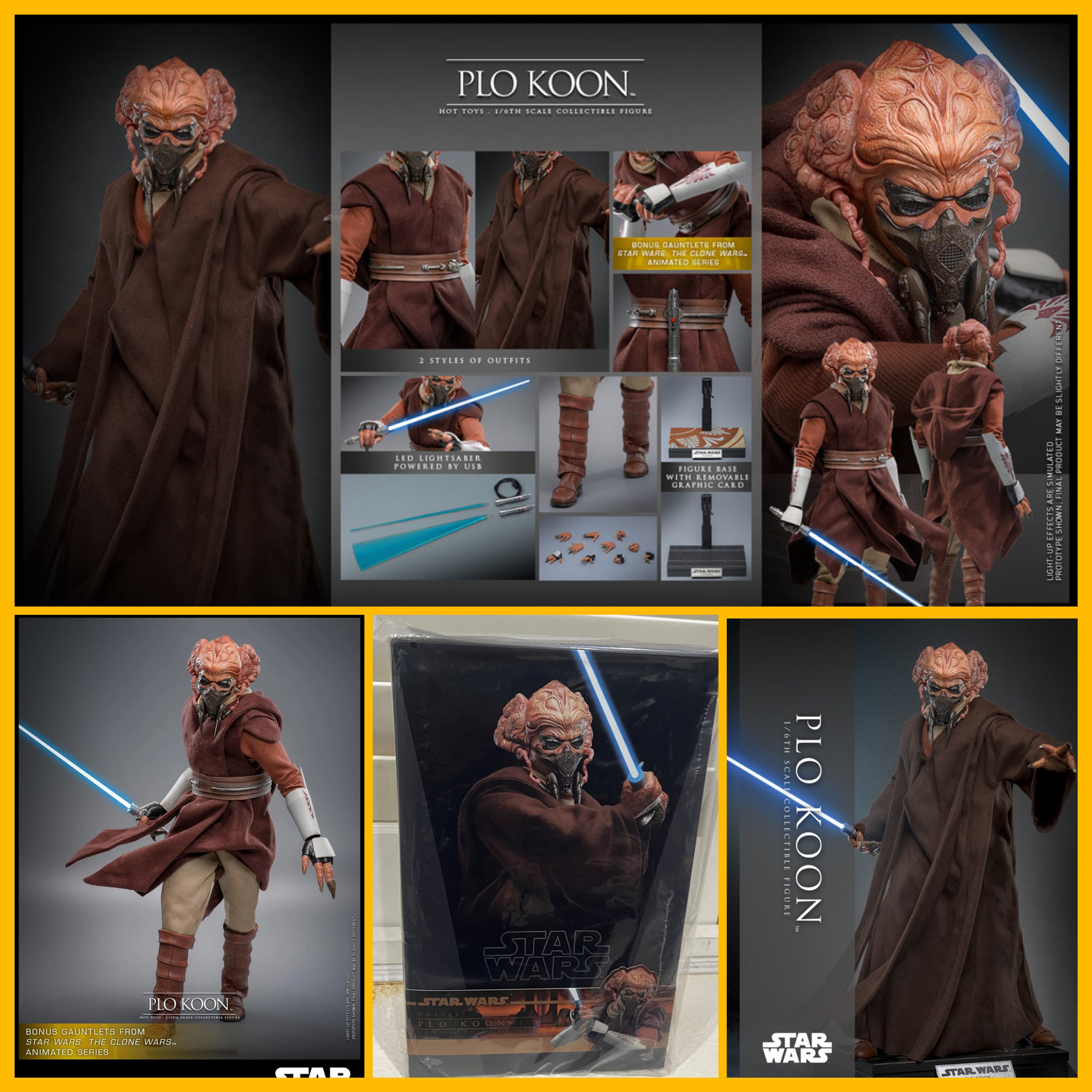 1/6 Hot Toys Plo Koon Star Wars Revenge Of Sith MMS785 Figure