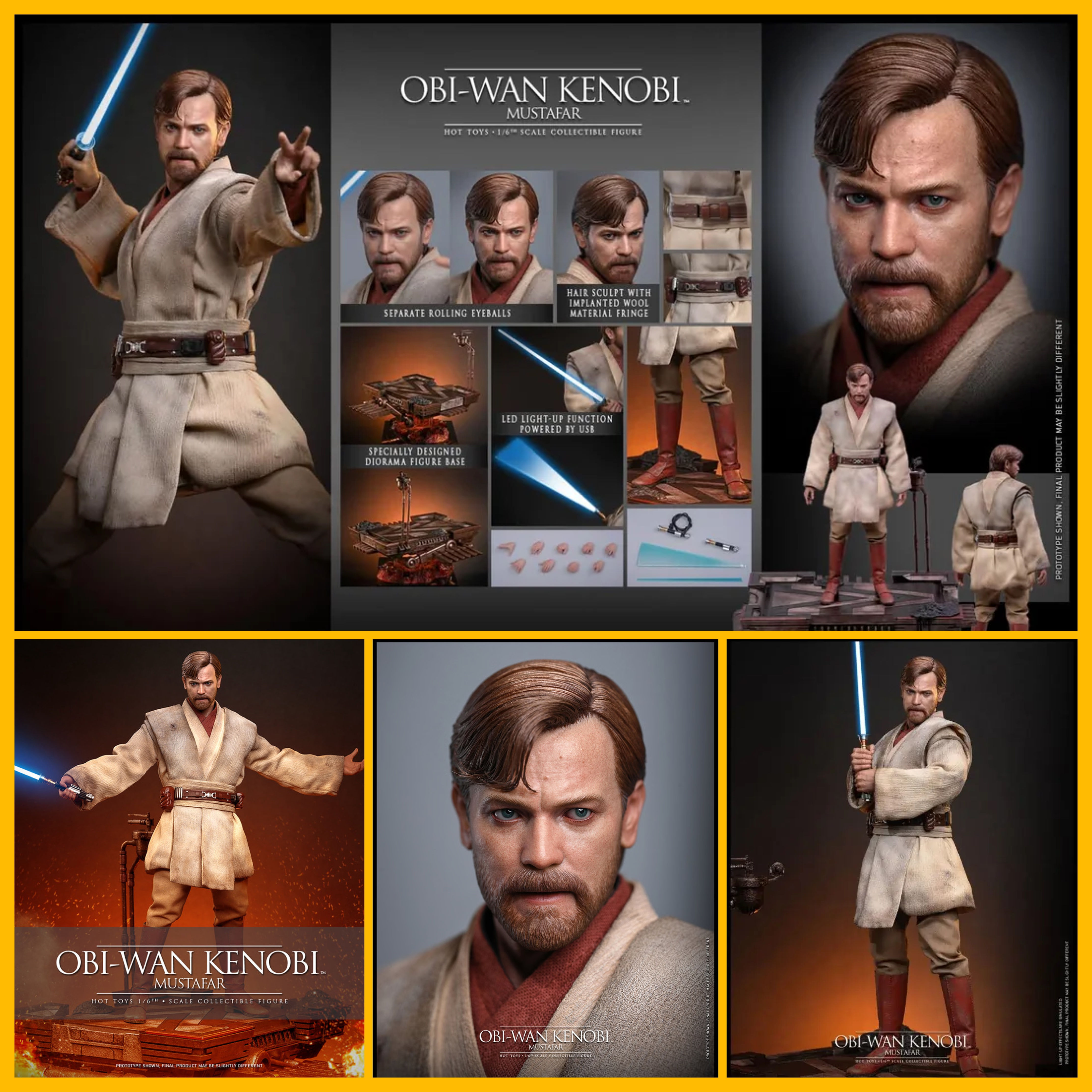 1/6 Hot Toys MMS843 Obi Wan Kenobi Mustafar Figure