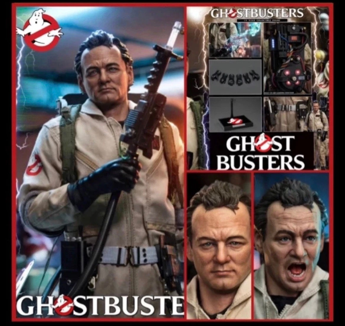 1/6 Ghostbusters Peter Venkman m Bill Murray Figure + 2 Heads Present Toys SP57