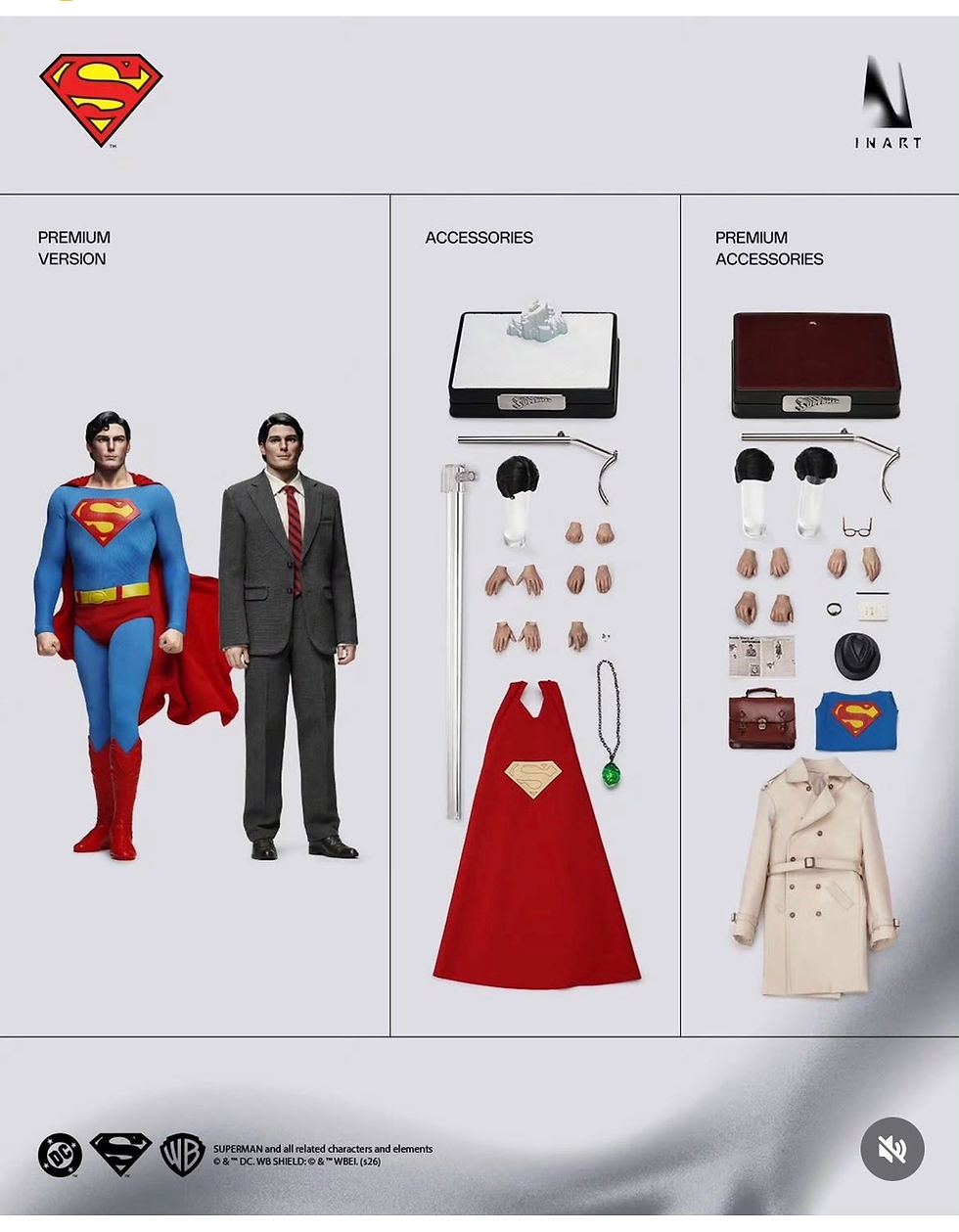 Thumbnail: Pre-Order: 1/6 InArt Superman (1978) Premiun Version A035P (2 Figures Set)