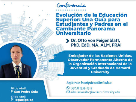 H.E. Ambassador Otto Federico von Feigenblatt is going on tour in Central America. Public Lectures Dealing with the Evolution of Higher Education (April, 2024)