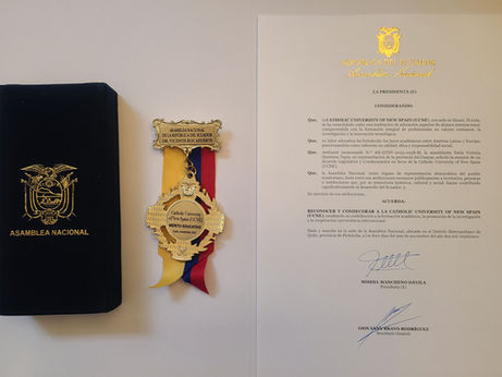 The Catholic University of New Spain receives important Decoration from the National Assembly of Ecuador (November, 2025)