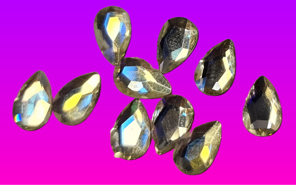 Premium Nails Add On - Crystals -  Clear Glass Drop