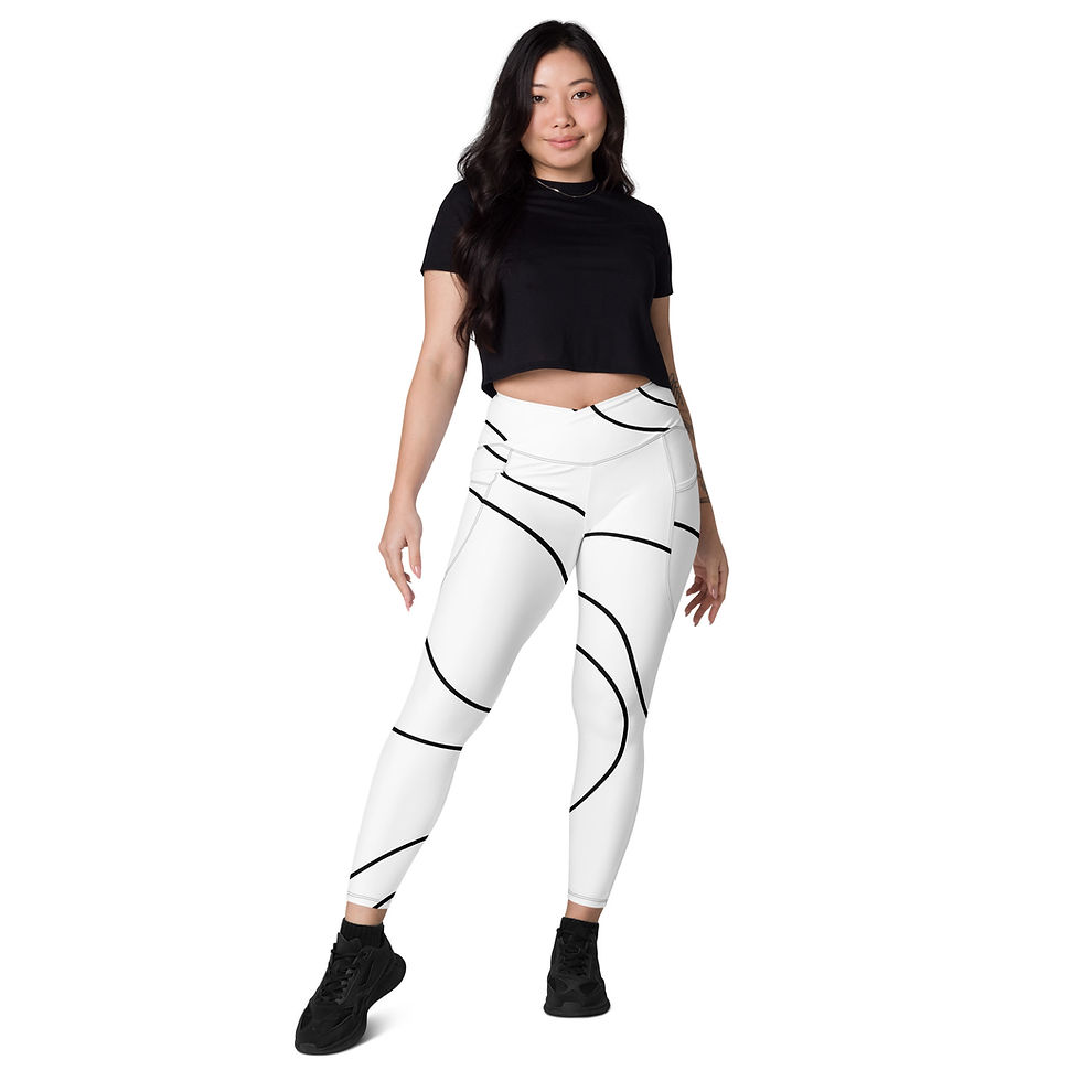 Thumbnail: Crossover leggings with pockets - GLP-C009