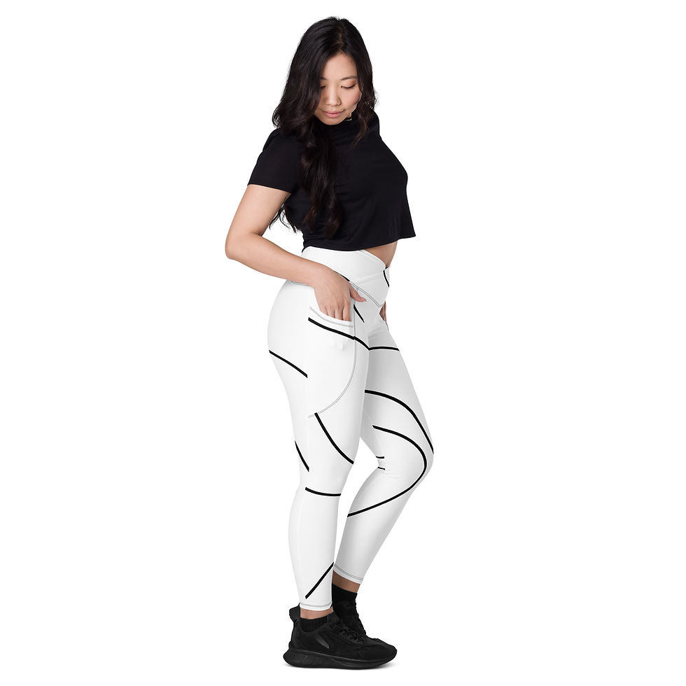 Thumbnail: Crossover leggings with pockets - GLP-C009