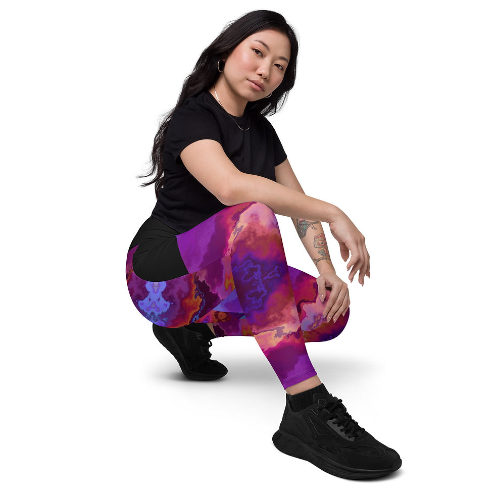 Thumbnail: Crossover leggings with pockets - GLP-C005