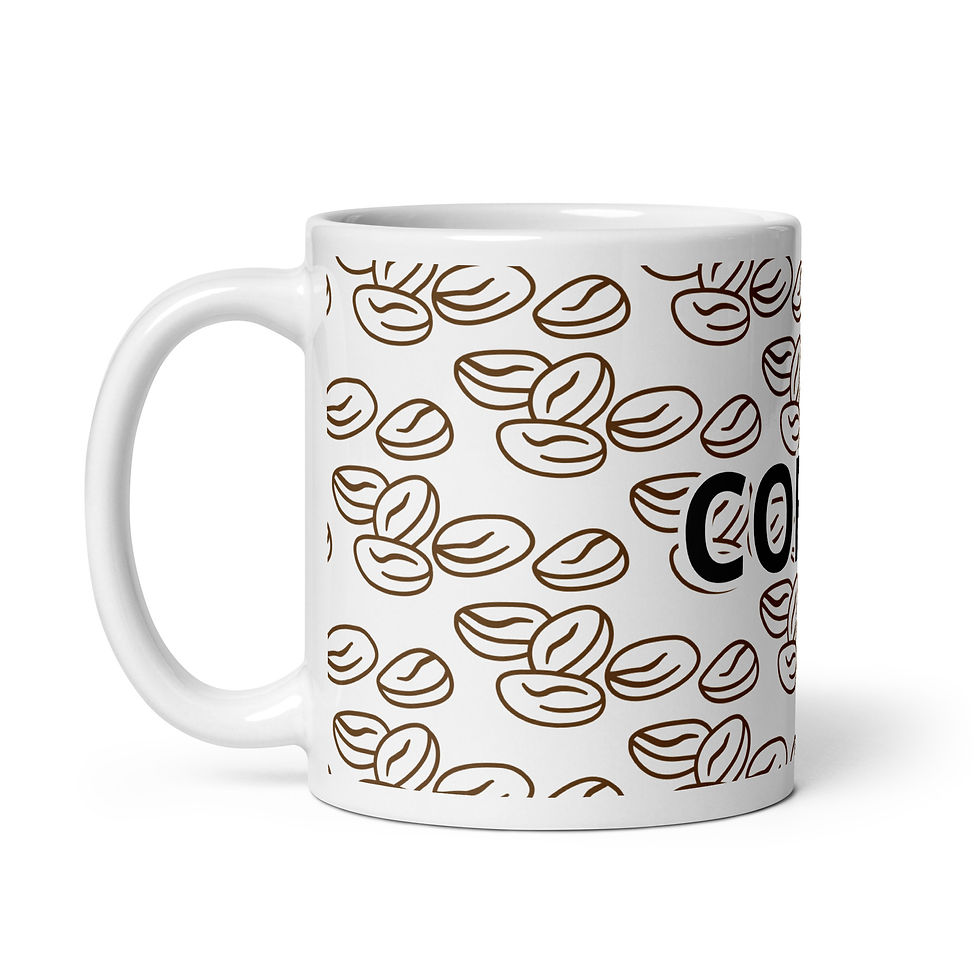 Miniature : COFFEE - White glossy mug