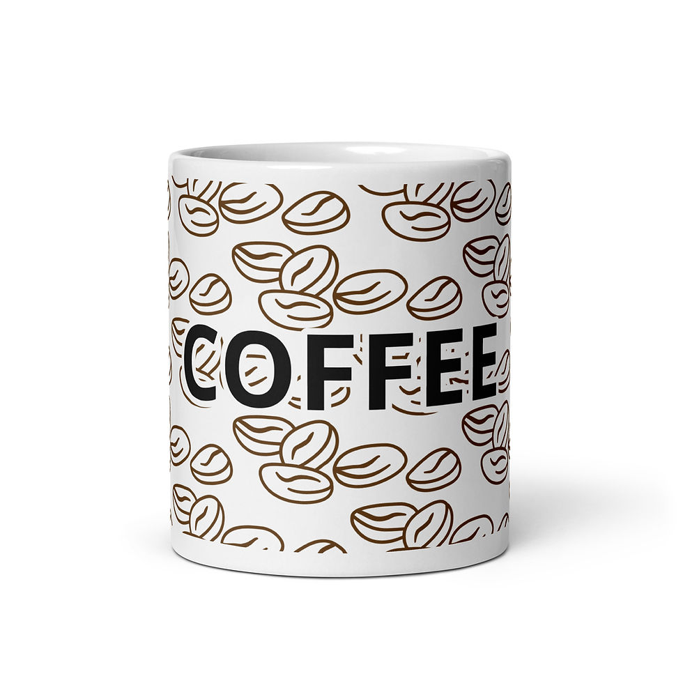 Miniature : COFFEE - White glossy mug