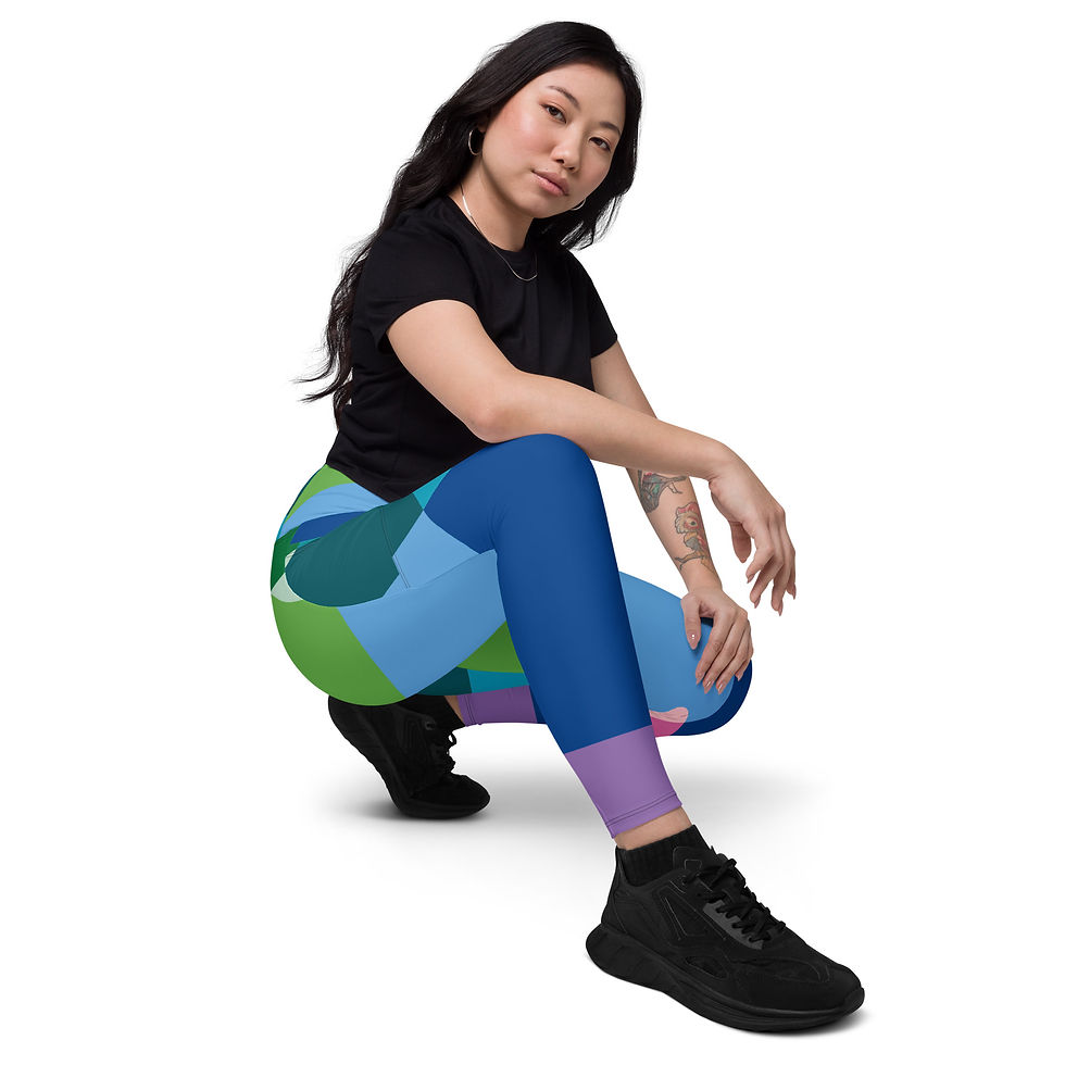 Thumbnail: Crossover leggings with pockets - GLP-C007