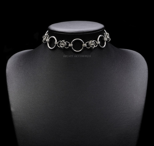 Barbed Orbis Choker | arcaneaccessories Chainmail Choker