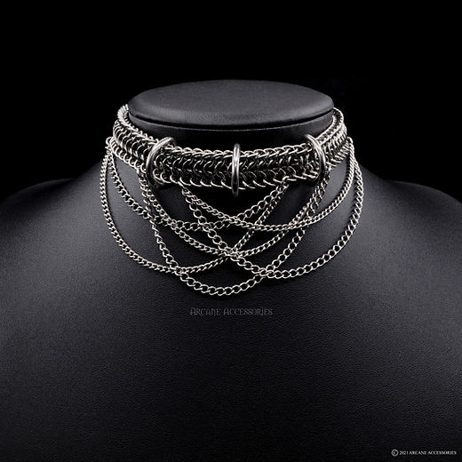 Dragonback D-Ring Choker |Stainless Steel |Handmade Gothic Chainmail