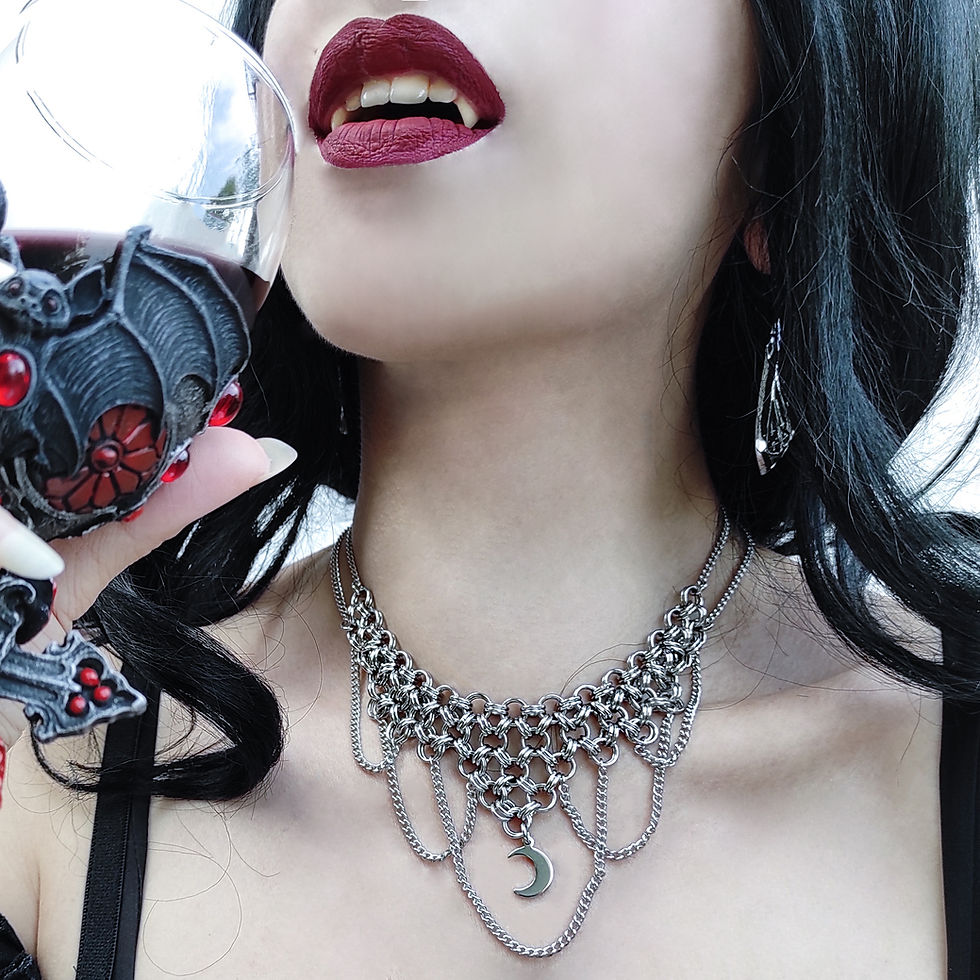 Thumbnail: Japanese 8 in 2 Chains & Moon Necklace