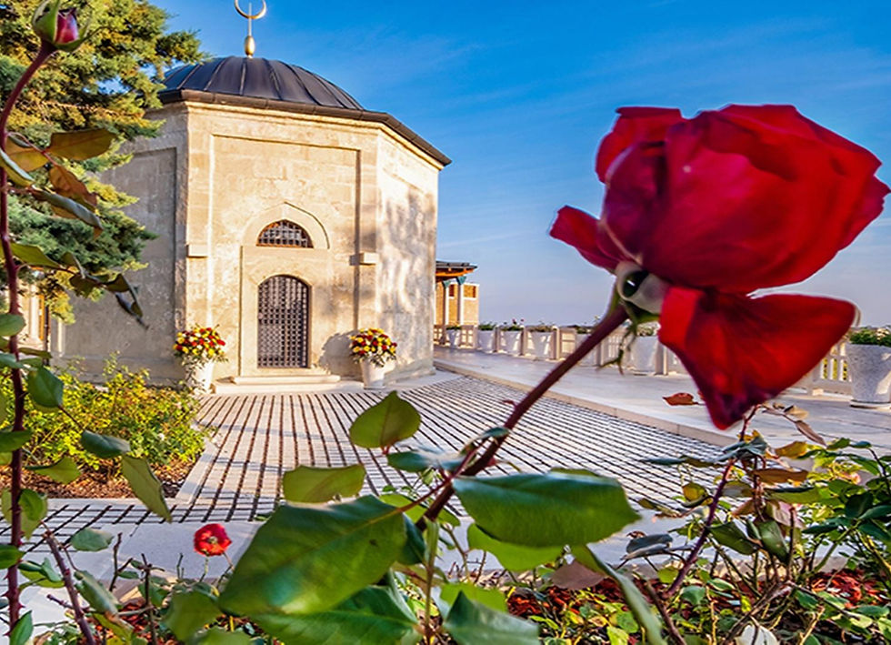 Güller arasında Budapeşte Gül Baba Türbesi şehir turu.