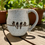 Thumbnail: Birds on a wire in creamy matte white handmade stoneware pottery mug 