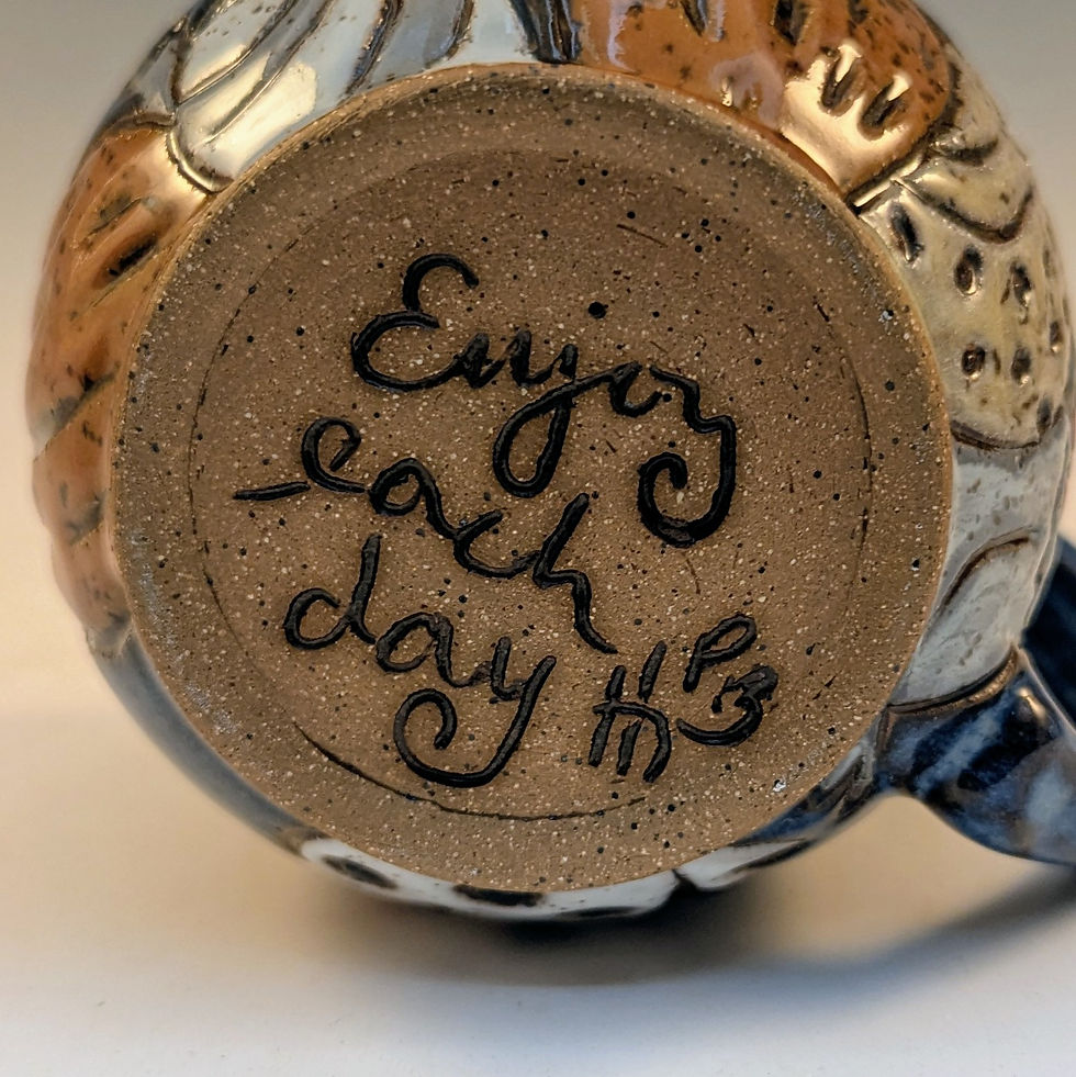 Thumbnail: Chickens stoneware pottery mug 