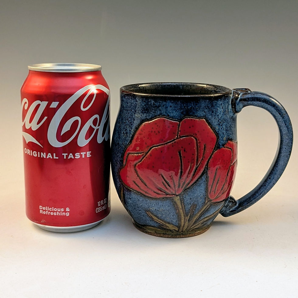 Thumbnail: Poppy flower mug in blue