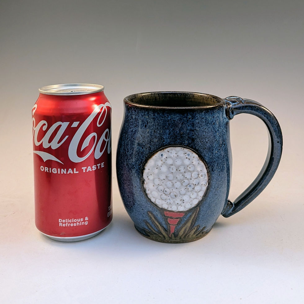 Thumbnail: Golf ball Stoneware pottery mug