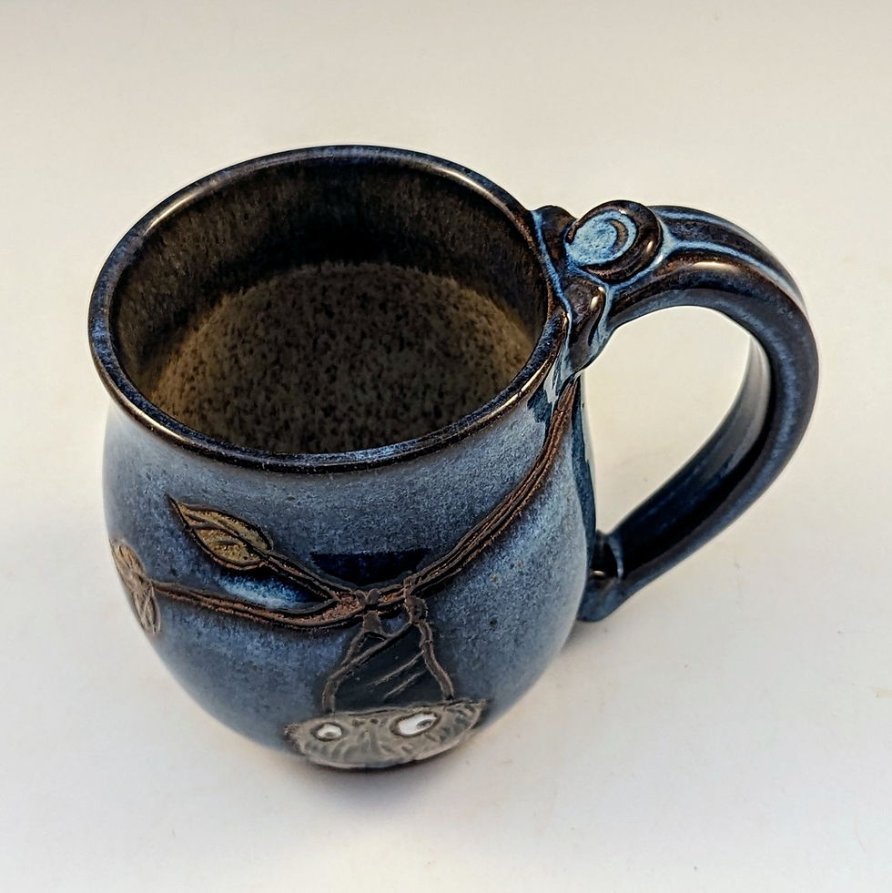 Thumbnail: Cute bat handmade stoneware pottery mug 
