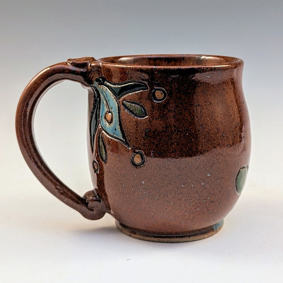 Thumbnail: flower series stoneware mug in paprika orange 