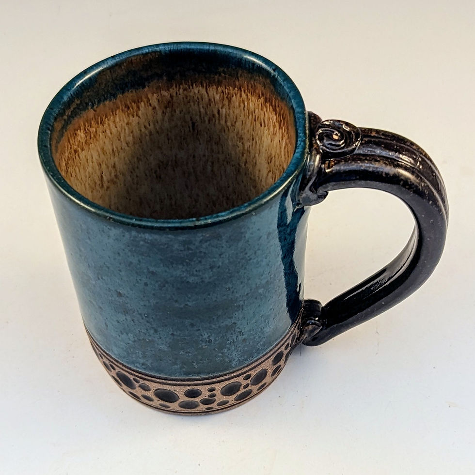Thumbnail: Straight up power turquoise handmade stoneware pottery mug 