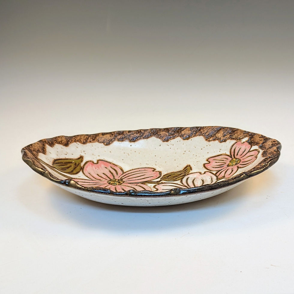 Thumbnail: Dogwood flower oval dish