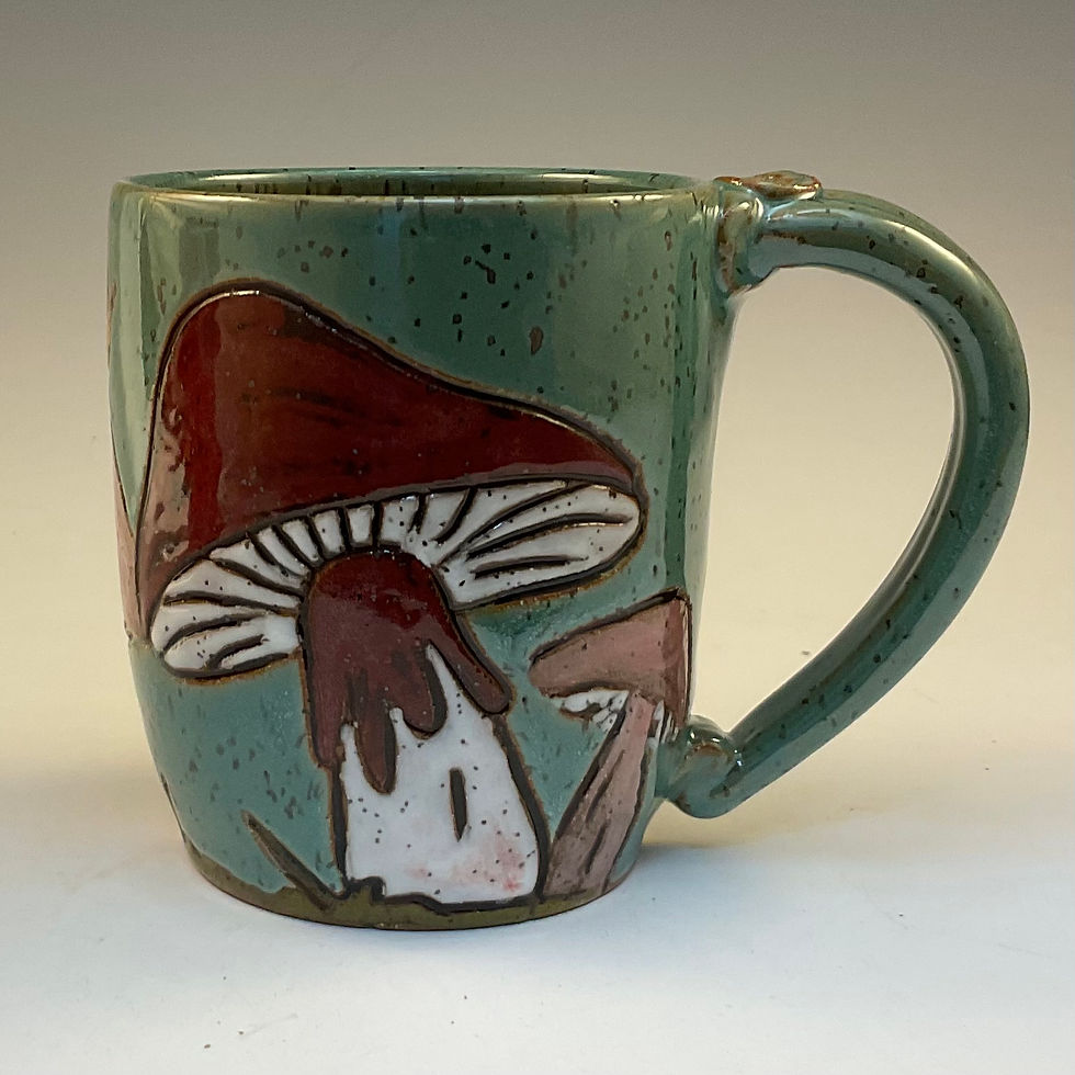 Thumbnail: Mushroom with snail handmade stoneware pottery mug