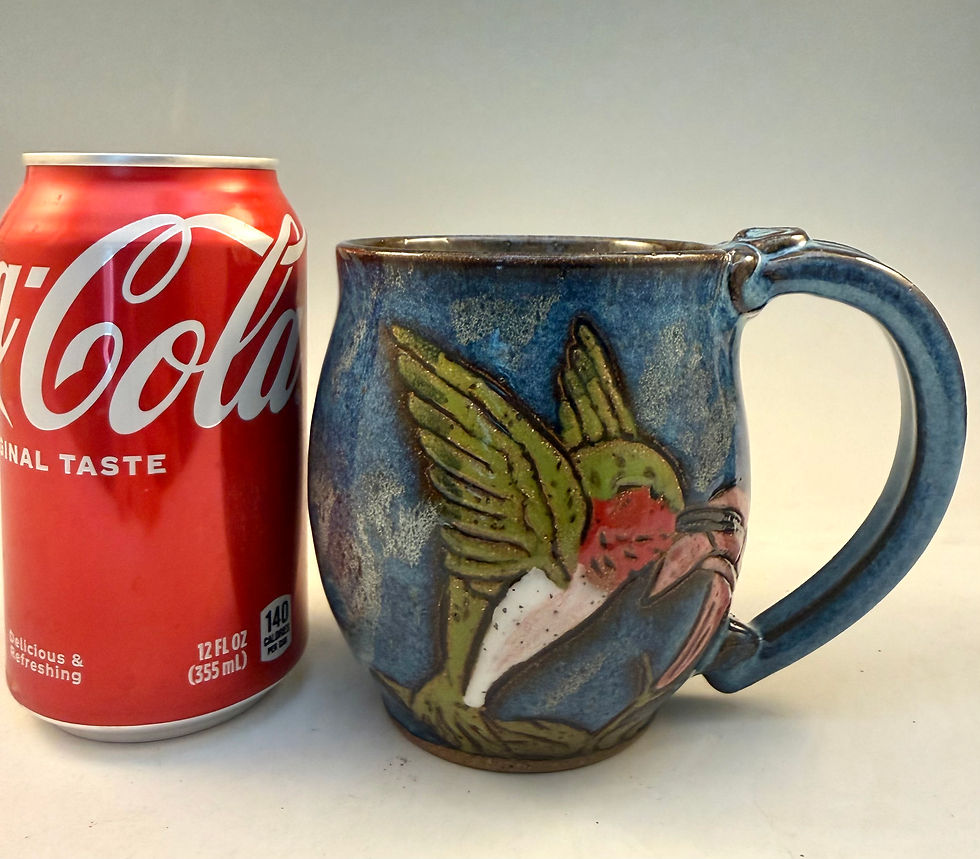 Thumbnail: Hummingbird stoneware pottery mug