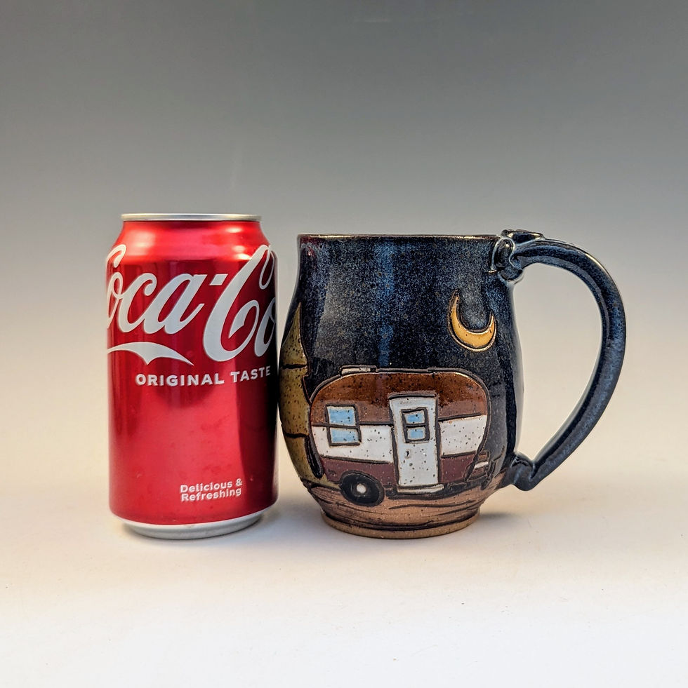 Thumbnail: Camping bliss stoneware pottery mug 