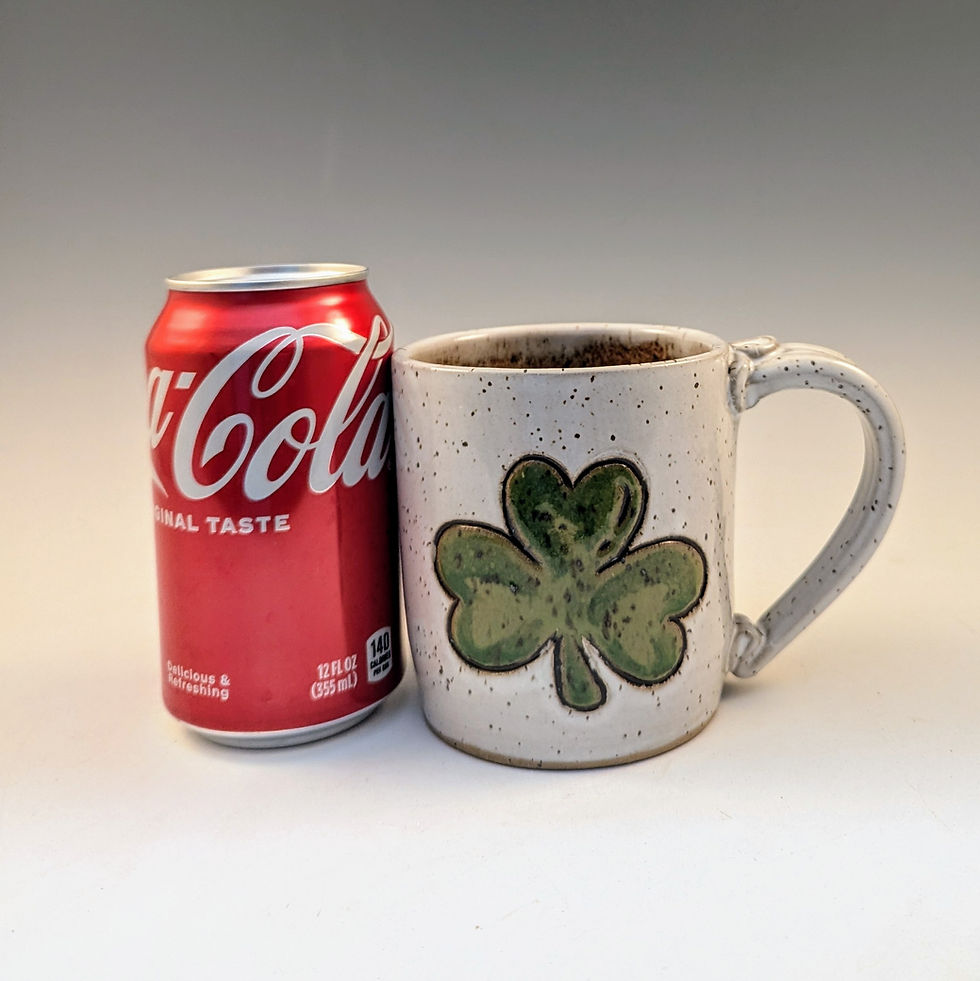 Thumbnail: Shamrock stoneware pottery mug 