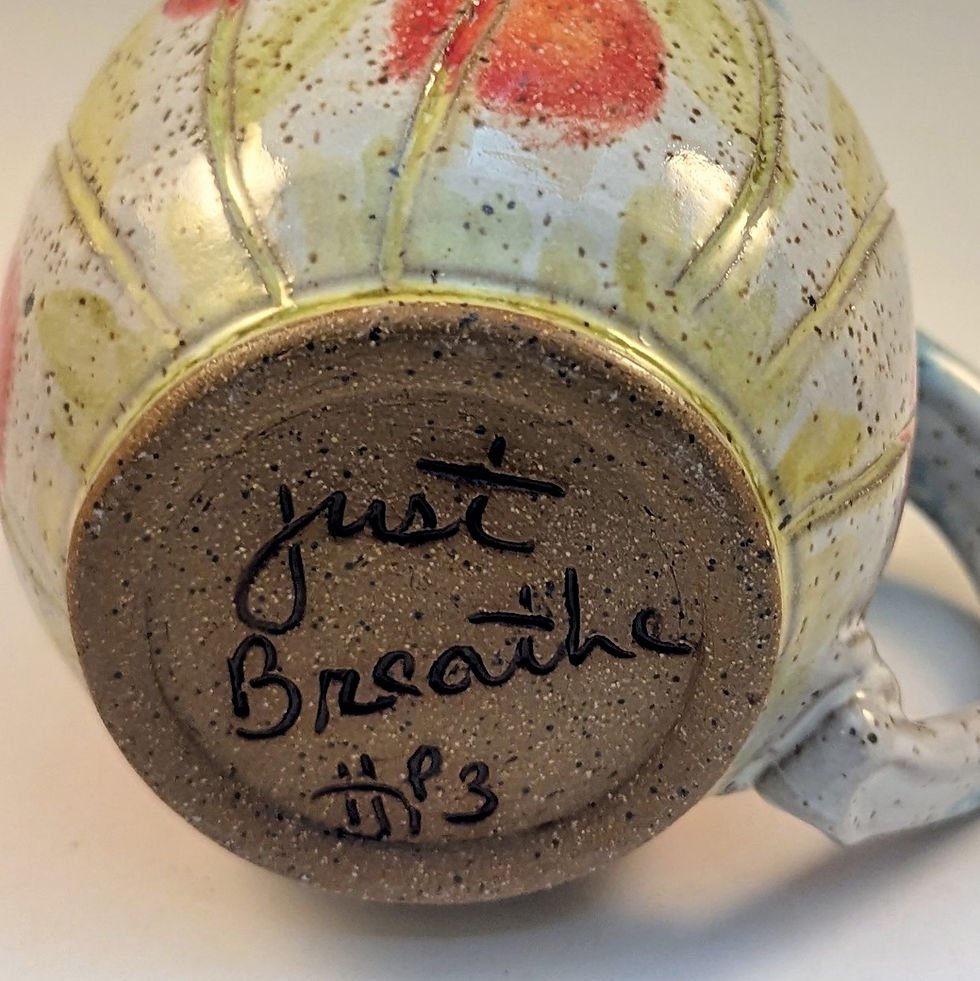 Thumbnail: Pop flower stoneware pottery mug