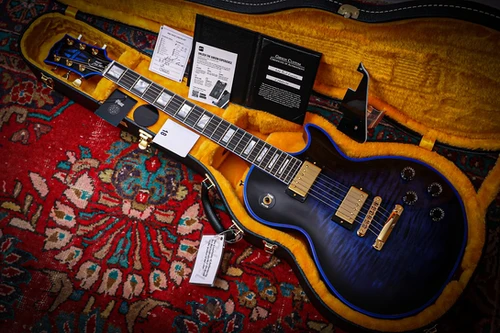 ギター Gibson Les Paul Customshop Blue Widow Gibson Custom Shop Made 2 Measure Les Paul Custom Figured