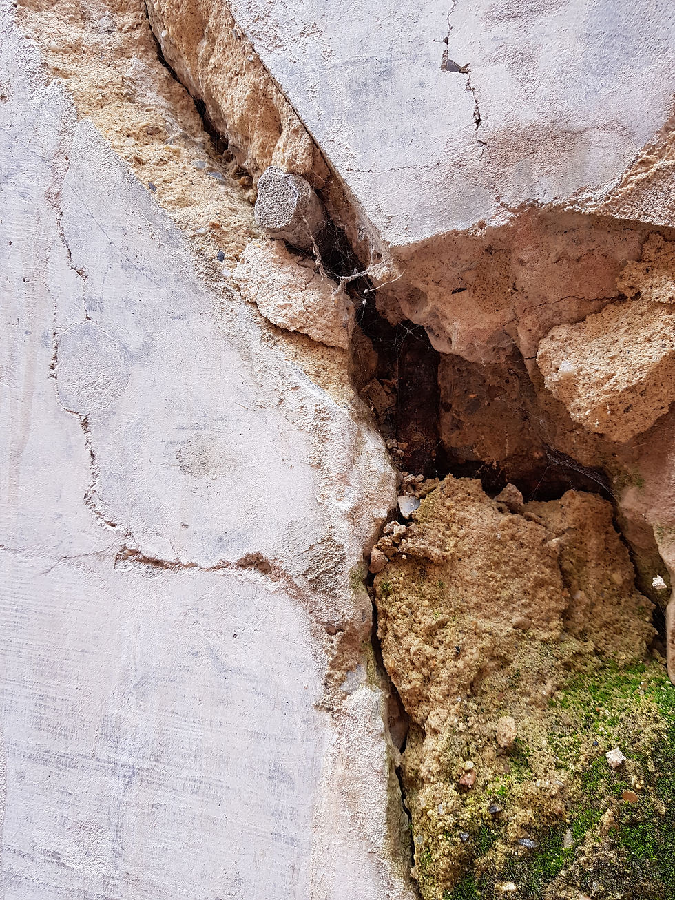 A crack in concrete