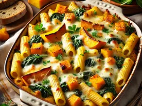 Harvest Butternut Squash & Spinach Pasta Bake