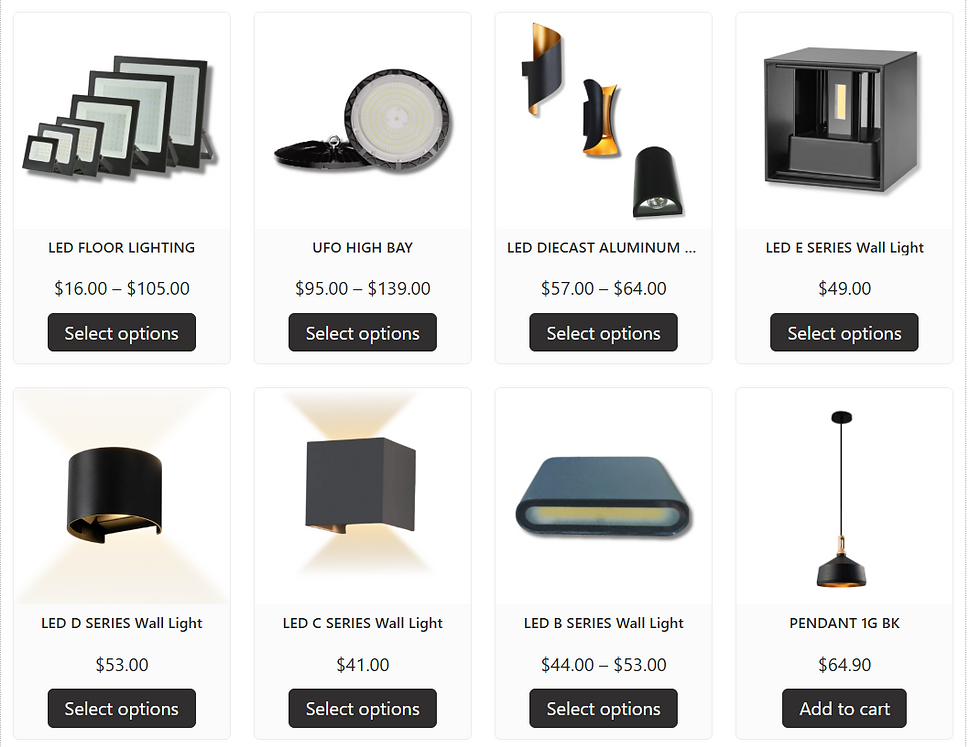 Best Lighting Fixtures in Singapore 2025 – Lighting Hub product selection including LED floor lighting, wall lights, pendant lamps, and UFO high bay lights