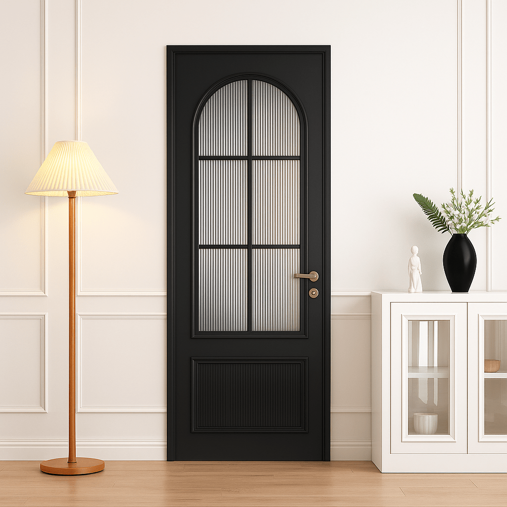 Fluted Glass French Style Swing Door