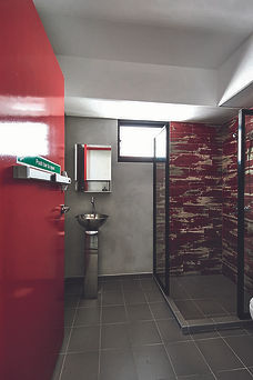 black frame showerscreen l-shaped fixed panel